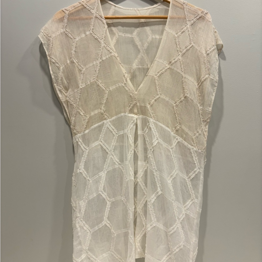 Sheer Cream Tunic coverup one of a kind